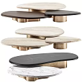 Modern Coffee Table Designs With Marble Tops And Metal Bases In Black White Brown
