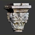 Intricate Stone Sculpture Carving With Human Figures And Floral Patterns