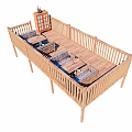 Wooden Outdoor Deck With Railing Tables Chairs And Cozy Seating Area
