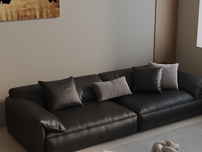 Modern three-seat sofa 3d model