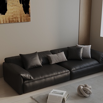 Modern three-seat sofa 3d model