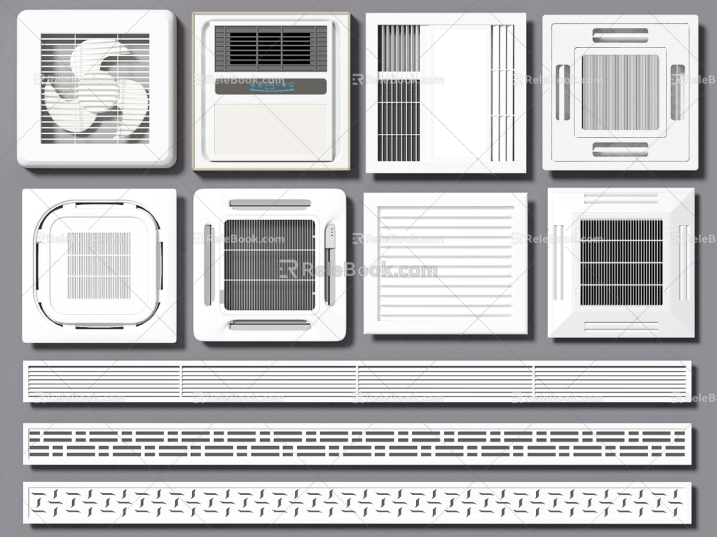 Modern air outlet air conditioner outlet outlet exhaust port exhaust fan model