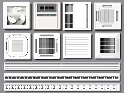 Modern air outlet air conditioner outlet exhaust port exhaust fan 3d model