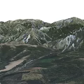 Scenic Mountain Landscape With Rolling Hills And Colorful Rock Formations Under Cloudy Sky