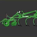 Green Agricultural Disc Harrow Machinery With Frame Blades And Warning Signs