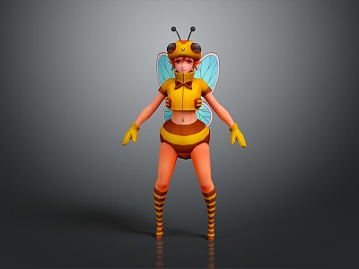 bee peak wasp insect animal game animal 3d model