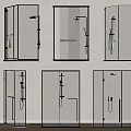 Different Styles of Shower Systems Installed in Transparent Glass Shower Enclosures for Modern Bathroom Design