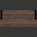 Industrial Style Three Tier Wooden Shelving Unit with Black Metal Frame and Rolling Casters