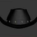 Stylish Black Leather Cowboy Hat With Metal Studs For Daily Use