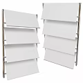 Metal Display Racks With White And Gray Slanted Shelves And Vertical Frames 3d model
