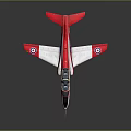 Red and White RAF Themed Aircraft with Roundels on Wings and Shiny Exterior