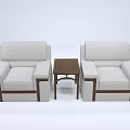 Two Single Sofas With Small Coffee Table Modern Living Room Furniture Design 3d model