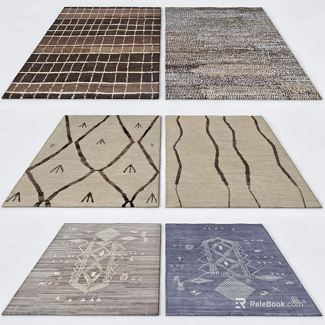 Square Rugs With Diverse Patterns And Stylish Designs For Home Decor 3d model