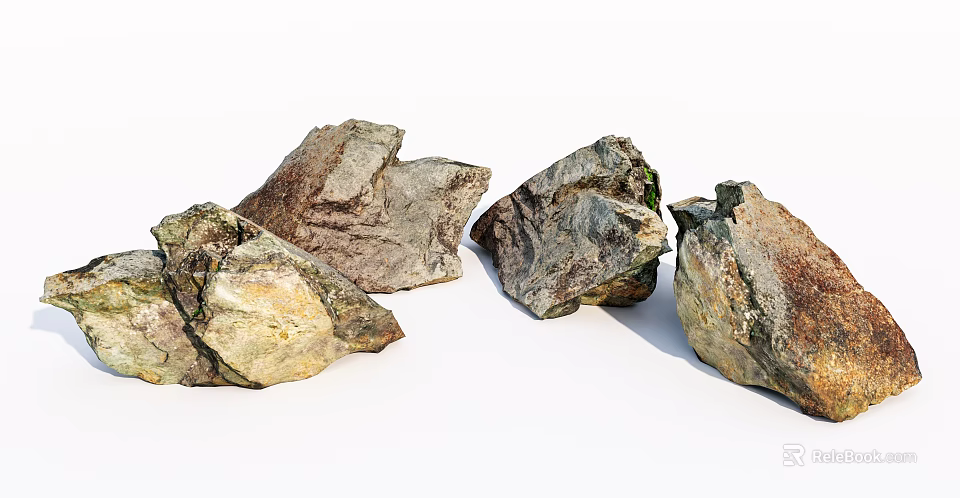 Natural Stone And Wood Elements With Rustic Texture For Home Decor Design 3d model