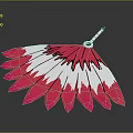 Pink White Feather Fan With Blue Tip And White Handle For Daily Use