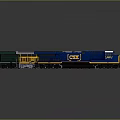 CSX Model Train Locomotives Stacked in Green Yellow Blue Colors