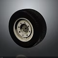 Automotive Car Tire Component With White Rim And Rubber Tread Design