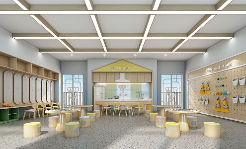 Modern Kindergarten Life Hall 3d model