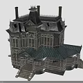 Victorian Style Architecture With Gabled Roofs Chimneys And Intricate Verandas