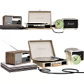 Modern radio sound phonograph clock ornaments 3d model