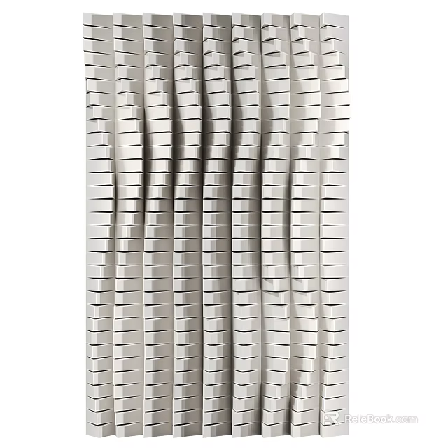 Modern Decorative Wall Hanging With Wavy Striped Design For Home Interior Decoration 3d model 