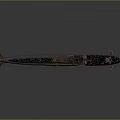 Modern Military Submarine 3D Rendered With Long Metal Hull And Conning Tower