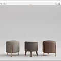 Modern sofa stool low stool pier combination 3d model