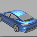 Modern Blue Sports Car With Sleek Body Red Interior Alloy Wheels And Aerodynamic Design
