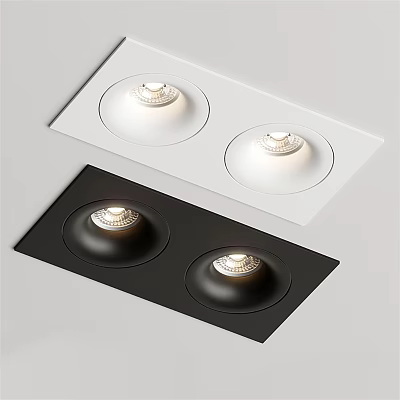 Modern Flush Mounted White and Black Downlights and Spotlights for Indoor Lighting 3d model