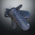Black Soft Winter Mittens With Leather Material And Stitched SOFT Brand Logo