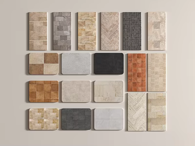 Various Floor Tiles with Different Colors Textures and Modern Designs for Home Decor 3d model