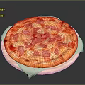 Delicious Hawaiian Pizza Topped With Ham And Pineapple On Wooden Plate With Paper Towel