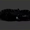 Pair Of Black Leather Casual Shoes With Textured Sole For Daily Wear