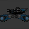 Futuristic Military Vehicle with Armored Design Multiple Wheels and Weapon System