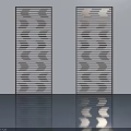 Modern Interior Swing Doors With Striped Pattern And Smooth Surface Design 3d model