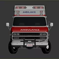 White And Red Ambulance Emergency Vehicle With Roof Red Sirens And Medical Cross