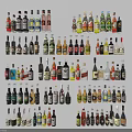 Different Types of Wine Bottles With Various Shapes Colors And Labels On