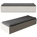 Modern Stylish Sofa Bench With Dark Gray Fabric Cushion And Light Frame 3d model