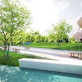 Modern Park Park Landscape Garden Trail Landscape 3d model