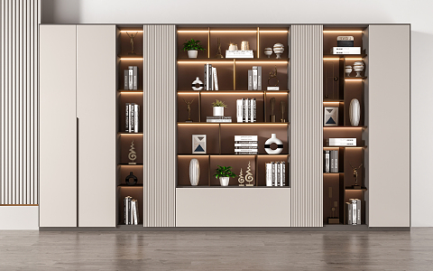 Modern bookcase 3d model