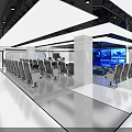 Modern Command Center With Interactive City Model Large Digital Screens And Staff Monitoring