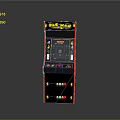 Vintage PAC-MAN Arcade Machine With Bright Screen Control Panel And Colorful Artwork