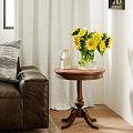 European Round Side Table Solid Wood Side Table Small Round Table Sunflower Vase Pottery Pot Pottery Pot 3d model