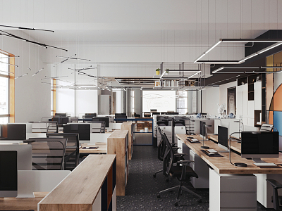 Public office area 3d model