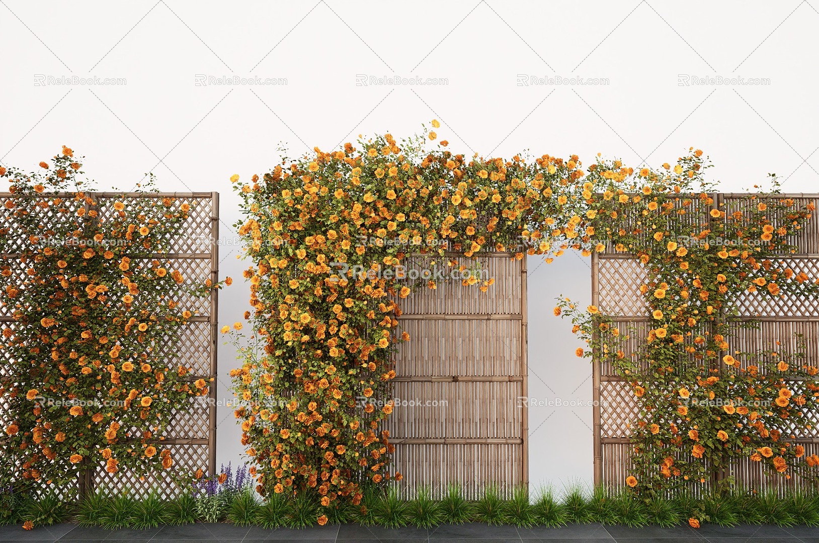 Vines Vines Fence Grille Wall Greening Wall Hedge 3d model