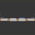 Detailed Industrial Mechanical Structure with Colorful Components and Connecting Lines