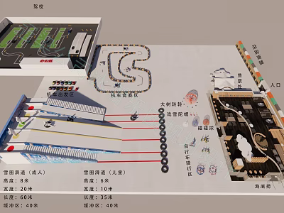Modern Ski Resort Driving School Ski Resort 3d model