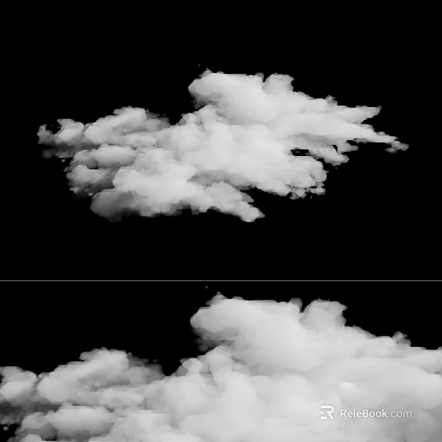 Beautiful Garden Landscape Featuring Fluffy White Clouds For Serene Sky View 3d model