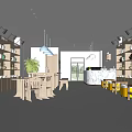Modern Handicraft Room Pottery Handicraft Workshop Handicraft Classroom Handicraft Workshop Display Rack Art Table Workbench 3d model