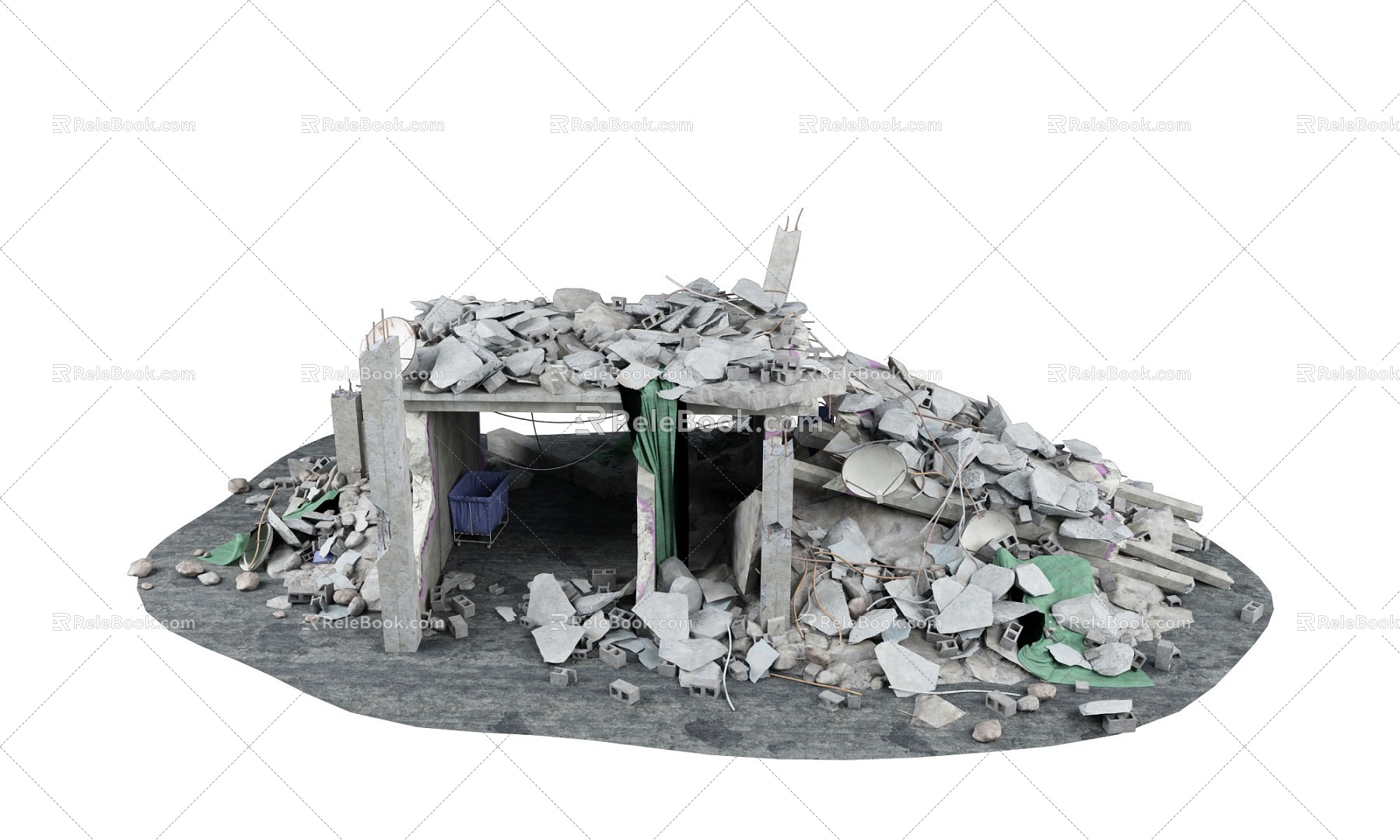 Ruins Bridge Cave Collapse Bridge Collapse Tunnel Ruins Corridor Collapse Culvert Earthquake Bridge Cave Destroyed Bridge Collapse Bridge Abandoned Bridge 3d model